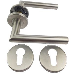 RVS deurkruk LEON 19mm diameter - rond met sleutelvormig sleutelgat
